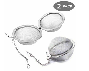 2 Pack Tea Ball Strainer Infuser - Stainless Steel Mesh Filter Herb Leafs Spice