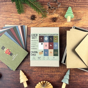 Lot de 10 cartes de Noël - Cartes de Noël durables faites à la main - Commandez des cartes Joyeux Noël - Cartes postales