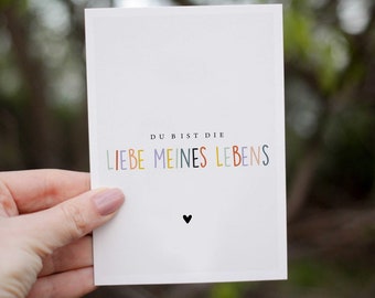 Cartão postal de amor - Cartão de aniversário de casamento - Cartão de aniversário - Presente de aniversário para ele ou presente de aniversário de casamento para marido, esposa, namorada