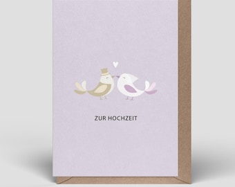 Wedding card including envelope - Fold-out wedding card - Wedding card as a folded card, double card, greeting card, congratulations card