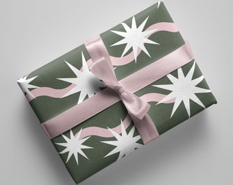 Papel de regalo navideño en hoja - 70 x 50 cm - Comprar embalaje de regalo sostenible - alta calidad, elegante - Embalaje de regalo de Navidad