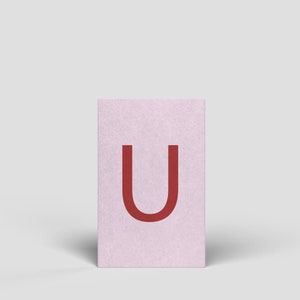 Carte midi lettre U - Carte postale anniversaire illustrée pour homme, femme, enfant, carte lettre, alphabet, ABC, apprendre les lettres