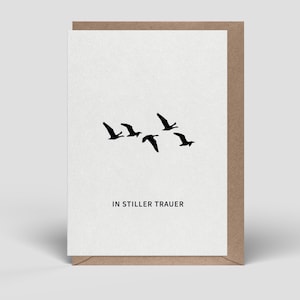 Carte de deuil avec enveloppe - carte de condoléances à ouvrir - carte de condoléances comme carte pliante, carte double, carte de vœux - carte de vœux deuil