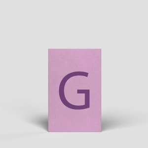 Carte midi lettre G - Carte postale anniversaire illustrée pour homme, femme, enfant, carte lettre, alphabet, ABC, apprentissage des lettres