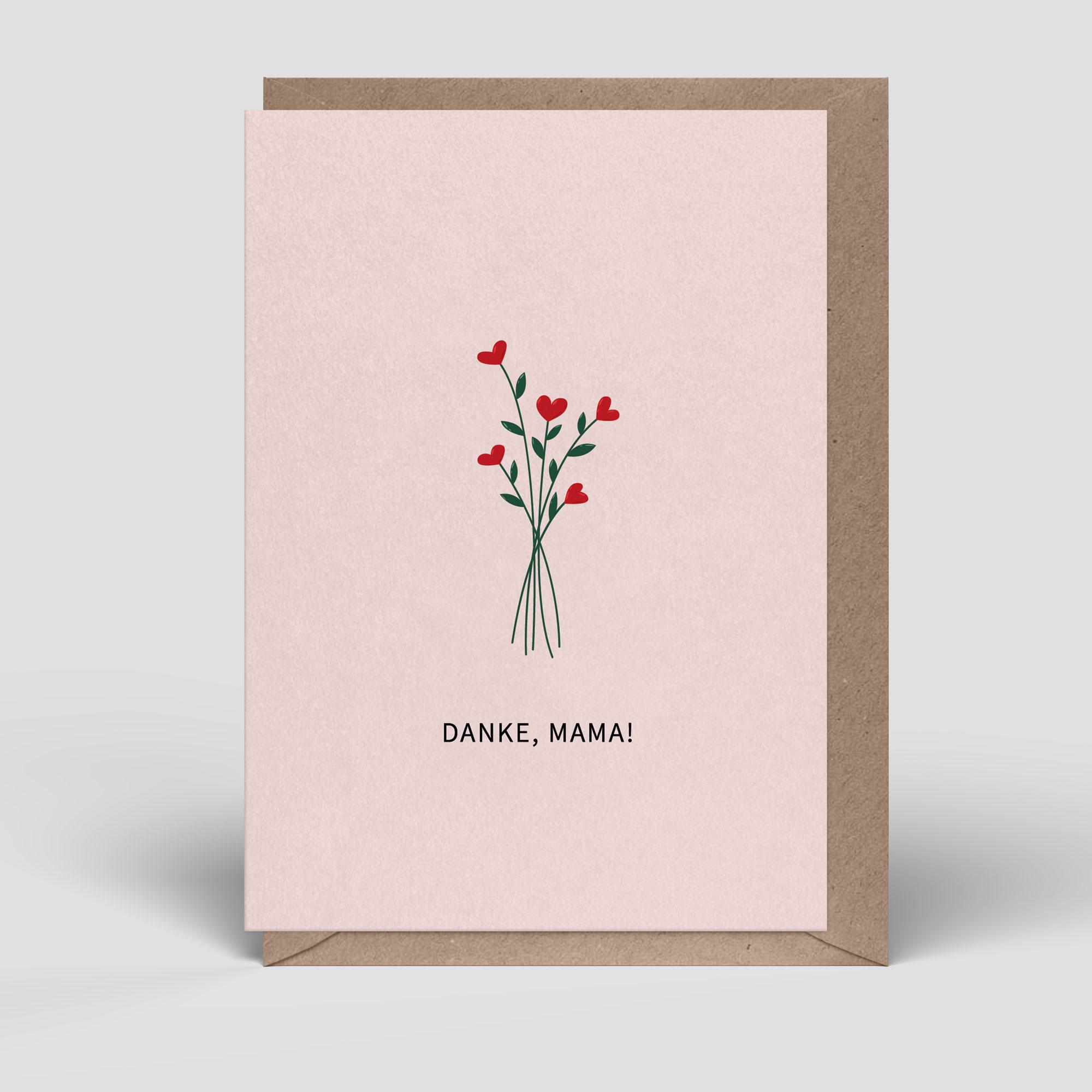 Mother's Day card including envelope - Mother's Day card to open - Mother's Day card as a folding card or double card