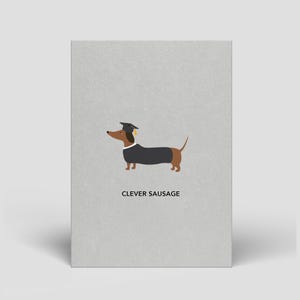 Félicitations pour votre diplôme - Carte Teckel - Bachelor, Master, Abi et Cie. Carte de félicitations - Carte pour l'obtention du diplôme universitaire - Cadeau Teckel