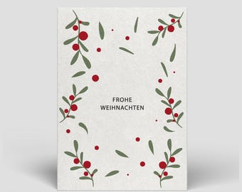 Weihnachtskarte inkl. Umschlag - Frohe Weihnachten - Nachhaltige Weihnachtskarten - Postkarten für Weihnachten