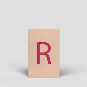 Carte midi lettre R - Carte postale anniversaire illustrée pour homme, femme, enfant, carte lettre, alphabet, ABC, apprendre les lettres