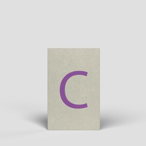 Carte midi lettre C - Carte postale anniversaire illustrée pour homme, femme, enfant, carte lettre, alphabet, ABC, apprendre les lettres