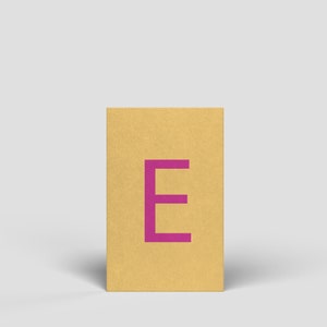Midikarte Buchstabe E - Illustrierte Postkarte zum Geburtstag für Männer, Frauen, Kinder, Buchstabenkarte, Alphabet, ABC, Buchstaben lernen