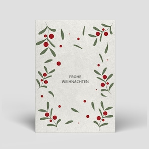 Biglietto di Natale con busta inclusa - Buon Natale - Biglietti di Natale sostenibili fatti a mano - Cartoline per Natale