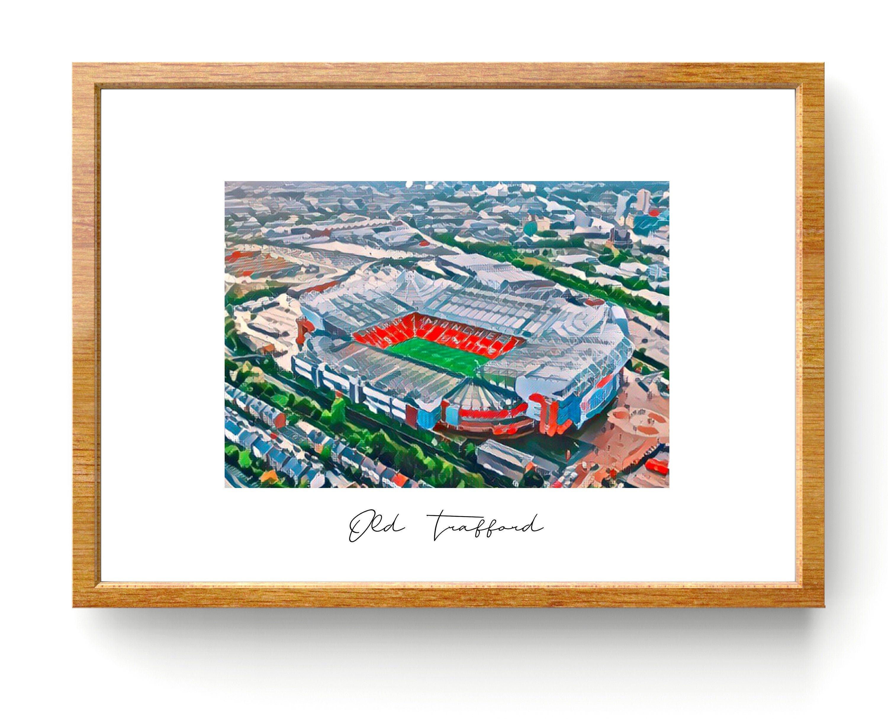 Handpainted Old Trafford poster football stadium Etsy