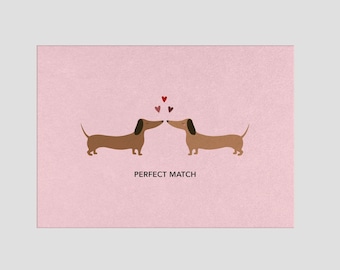 Biglietto d'amore per gli amanti del bassotto, inclusa busta - regalo per bassotto - biglietto per anniversario di matrimonio - biglietto per anniversario - regalo di anniversario o anniversario di matrimonio