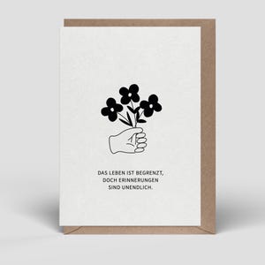 Carte de deuil avec enveloppe - carte de condoléances à ouvrir - carte de condoléances comme carte pliante, carte double, carte de vœux - carte de vœux deuil