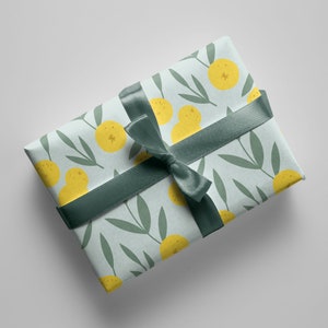Foglio di carta da regalo con fiori per compleanno, matrimonio o Natale - 70 x 50 cm - Confezione regalo sostenibile - alta qualità, elegante