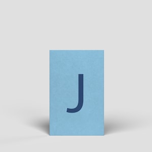 Carte midi lettre J - Carte postale anniversaire illustrée pour homme, femme, enfant, carte lettre, alphabet, ABC, apprendre les lettres