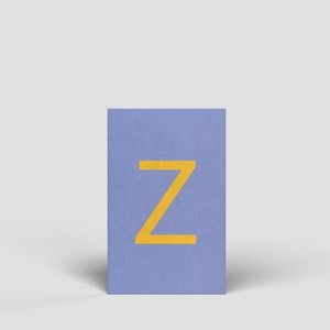Tarjeta midi letra Z - Postal ilustrada de cumpleaños para hombres, mujeres, niños, tarjeta de letras, alfabeto, ABC, aprender letras