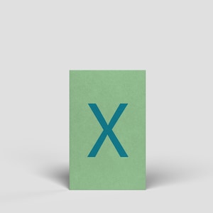 Carte midi lettre X - Carte postale anniversaire illustrée pour homme, femme, enfant, carte lettre, alphabet, ABC, apprendre les lettres