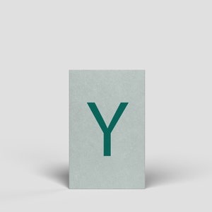 Carte midi lettre Y - Carte postale anniversaire illustrée pour homme, femme, enfant, carte lettre, alphabet, ABC, apprendre les lettres