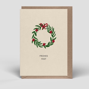 Biglietto di Natale con busta inclusa - Buon Natale - Biglietti di Natale sostenibili fatti a mano - Cartoline per Natale