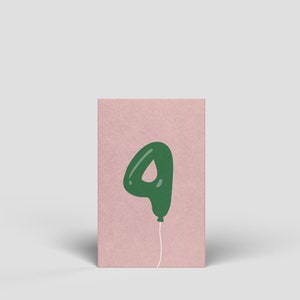 Midikarte Zahl 4 - Illustrierte Postkarte zum Geburtstag für Männer, Frauen, Kinder, Zahlenkarte, Zahlen Kinder Lernkarten, Geburtstagskarte