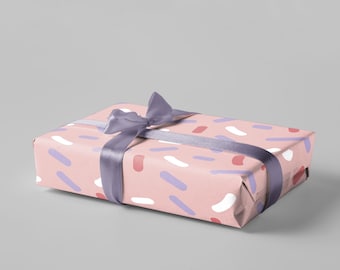 Feuille de papier cadeau confettis anniversaire, mariage, Noël - 70 x 50 cm - acheter des emballages cadeaux durables - bio, de haute qualité, élégants