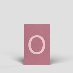 Midi card lettera O - cartolina di compleanno illustrata per uomini, donne, bambini, cartolina da lettere, alfabeto, ABC, lettere per imparare