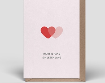 Cartão de casamento incluindo envelope - cartão de aniversário de casamento - cartão de aniversário - presente de aniversário ou cartão dobrável de aniversário de casamento