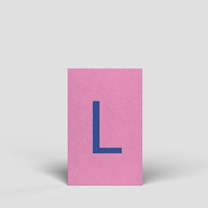 Cartão Midi letra L - Cartão postal de aniversário ilustrado para homens, mulheres, crianças, cartão de carta, alfabeto, ABC, aprender letras