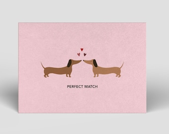 Tarjeta cariñosa para los fanáticos del Dachshund, incluye sobre - Regalo de Dachshund - Tarjeta de aniversario de bodas - Tarjeta de aniversario - Regalo de aniversario o aniversario de bodas