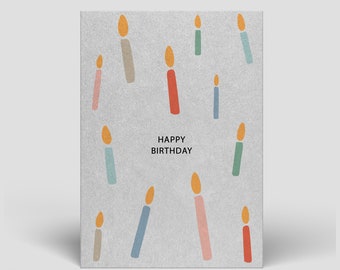 Carte d'anniversaire avec enveloppe - carte postale d'anniversaire illustrée pour homme ou femme