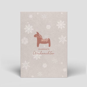 Biglietto di Natale Dala cavallo con busta inclusa - Buon Natale - Cartoline di Natale sostenibili fatte a mano - Cartoline per Natale - Set