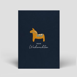 Biglietto di Natale Dala cavallo con busta inclusa - Buon Natale - Cartoline di Natale sostenibili fatte a mano - Cartoline per Natale - Set