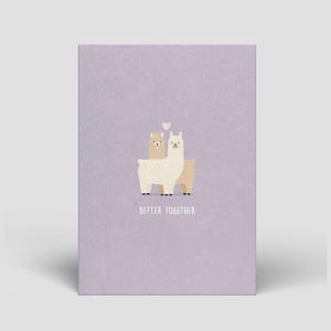 Tarjeta de amor que incluye sobre - tarjeta de aniversario de boda - tarjeta de aniversario - regalo de aniversario o regalo de aniversario de boda, tarjeta de alpaca, llama