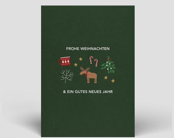 Weihnachtskarte inkl. Umschlag - Frohe Weihnachten - Nachhaltige Weihnachtskarten - Postkarten für Weihnachten
