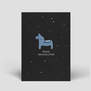 Biglietto di Natale Dala cavallo con busta inclusa - Buon Natale - Cartoline di Natale sostenibili fatte a mano - Cartoline per Natale - Set