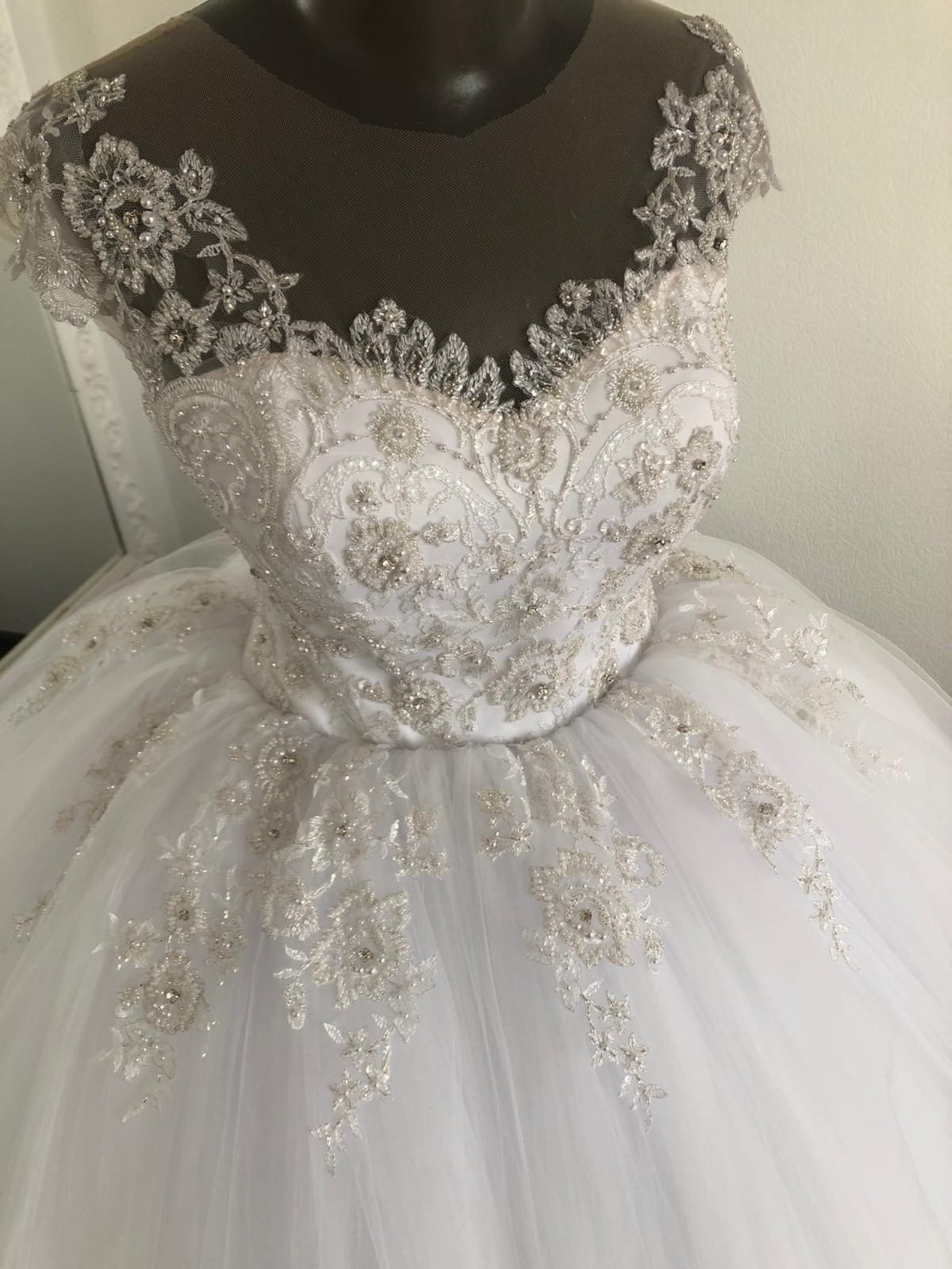 Full Wedding Dress. Gold Lace Beaded Dress. Wedding Dress With - Etsy