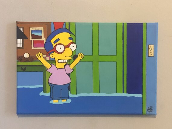 Todo se acerca Milhouse Los Simpson Pintura acrílica Etsy España
