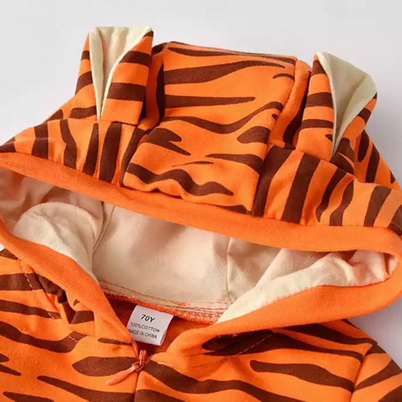 Tiger Print Baby Romper Tiger Costume for Baby Boy and Girl Etsy