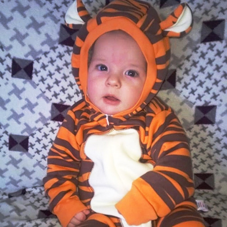 Tiger Print Baby Romper Tiger Costume for Baby Boy and Girl Etsy