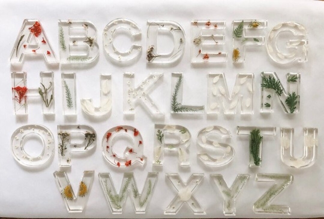 Resin Letters Roses Floral Resin Letters - Etsy