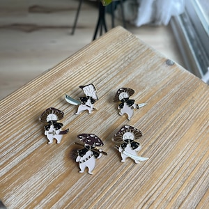 Dark ninja mushroom enamel pins