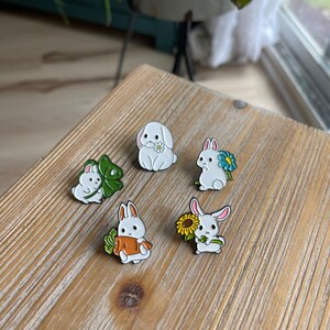 Kawaii bunny enamel pins