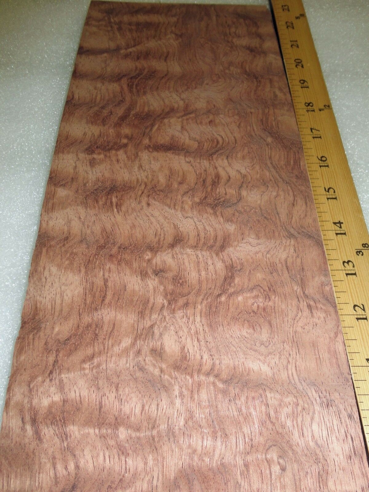 Bubinga Waterfall Kewazinga wood veneer 12" x 11" raw no backing 1/32" thickness