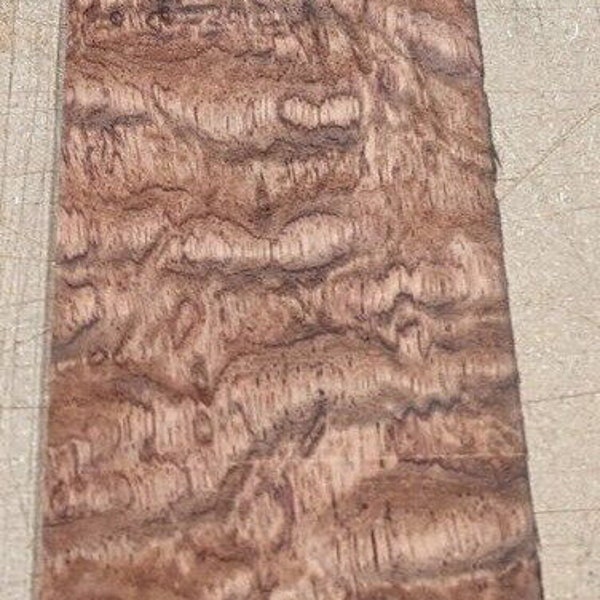 Bubinga Waterfall Figured Kewazinga wood veneer 4" x 40" raw 1/42" thickness