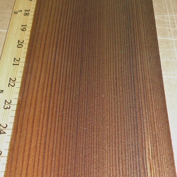 Fumed European Larch wood veneer 5" x 14" raw no backing 1/42" thickness sheet