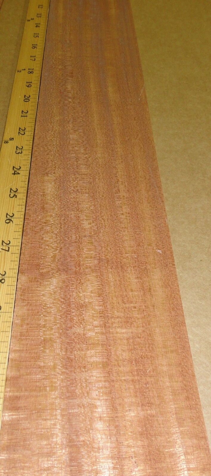 Mahogany Honduras Sapele Figured wood veneer 4" x 28" raw no backing 1/42" thick