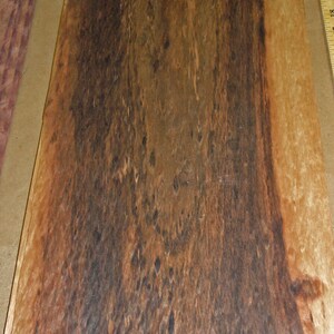Tigerwood Goncalo Alves wood veneer 10&quot; x 77&quot; raw no backing 1/42&quot; thickness