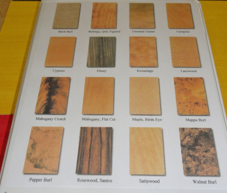 Wood Veneer Sample Book Kits 25 Species 4.5 X 8 in Etsy