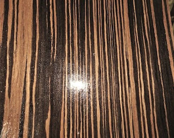 Ebony Macassar composite wood veneer 24&quot; x 96&quot; raw no backer 1/40&quot; thick VH1822